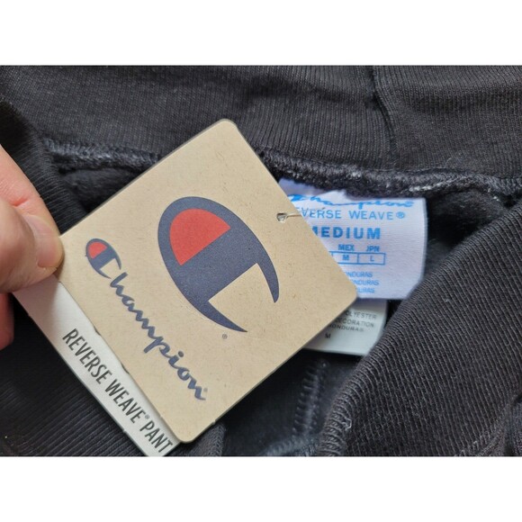 NWT Champion Reverse Weave BLACK Fleece Sweatpant Joggers with Pockets, M - Picture 6 of 6